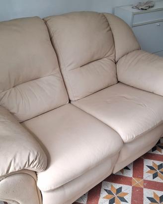 Divano bianco in pelle 2.0 m