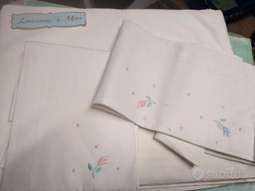 lenzuola matrimoniale bassetti ricamo a mano 