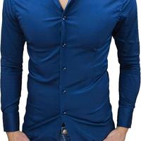 Camicia Slim Blu tg 40 Egon Von Furstenberg NUOVA