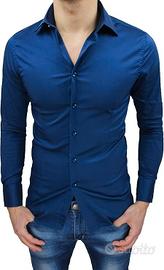 Camicia Slim Blu tg 40 Egon Von Furstenberg NUOVA