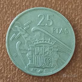 Spagna numismatica ~ 25 Pesetas F. Franco
