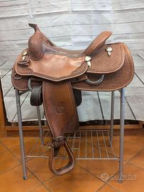 Sella western Billy Cook misura 16" basket chiara