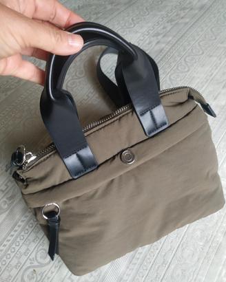 Borsa donna verde militare in tessuto imbottito