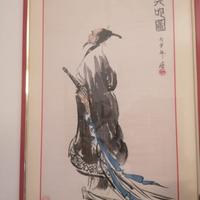 Dipinto orientale originale su carta di riso