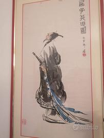 Dipinto orientale originale su carta di riso