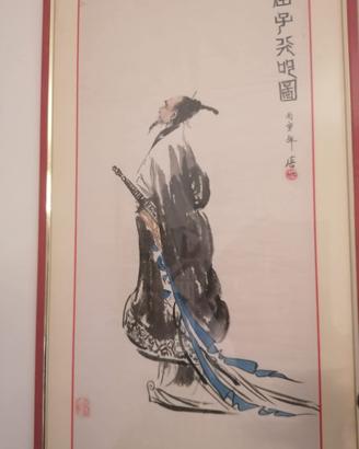 Dipinto orientale originale su carta di riso