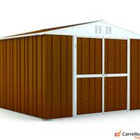 Box capanno giardino Acciaio 327x269 legno scuro