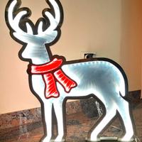 Renna Natale Con Sciarpa Rossa Illuminazione LED