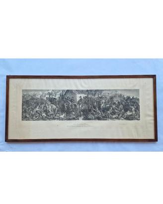 Grande stampa storica Battaglia di Waterloo 1875