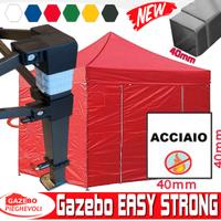 Gazebo 3x3 rosso pieghevole ignifugo antifiamma