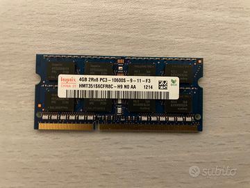 RAM 4GB DDR3 PC3-10600S Notebook