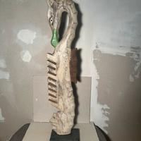 Cavalluccio marino in legno vintage portalibri