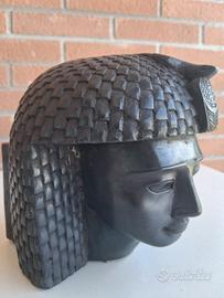 Scultura faraone egizio pietra nera