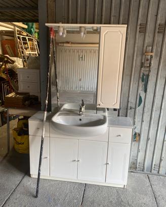 Mobile Bagno completo Bianco lucido e miscelatore