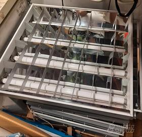 5 PLAFONIERE NEON 18W DA CONTROSOFFITTO