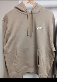 Felpa Nike Club Fleece Uomo M Beige Nuova con Cart