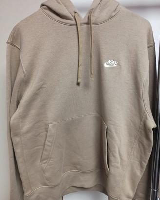 Felpa Nike Club Fleece Uomo M Beige Nuova con Cart