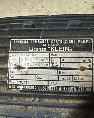 ElettroPompa di superficie 220/380 Volt