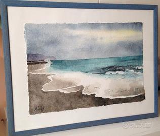 Acquerello con marina ligure