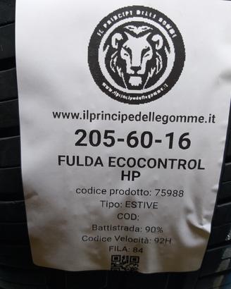 2 GOMME 205 60 16 FULDA A75988