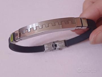 Bracciale in pelle e acciaio