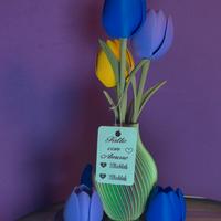 Vaso Multicolore piu tulipani