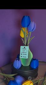 Vaso Multicolore piu tulipani