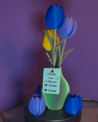 Vaso Multicolore piu tulipani