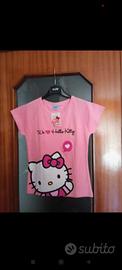 Maglietta rosa con stampa di Hello Kitty bambina 