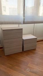 Coppia di cassettiere effetto legno chiaro