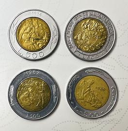 Repubblica San Marino - 4 monete lire 500 COMMEMOR