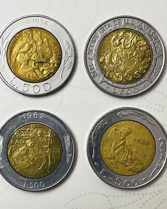 Repubblica San Marino - 4 monete lire 500 COMMEMOR