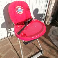 Seggiolone Rosso per Bambini  salva spazio 