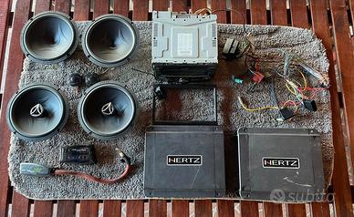 Impianto audio auto Hertz alpine sub amplificatore