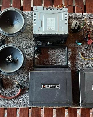Impianto audio auto Hertz alpine sub amplificatore