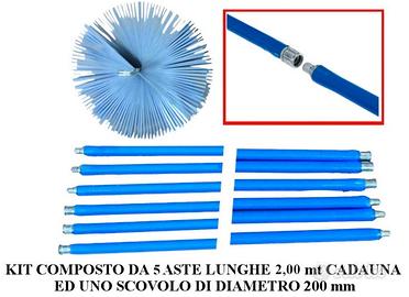 Kit pulizia canna fumaria scovolino 200 mm
