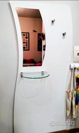 Pannello ingresso: specchio mensola e appendiabiti