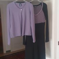 Vestito nero con cardigan