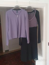 Vestito nero con cardigan