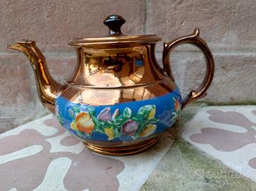 Antica Teiera Staffordshire Copper Luster Teapot i