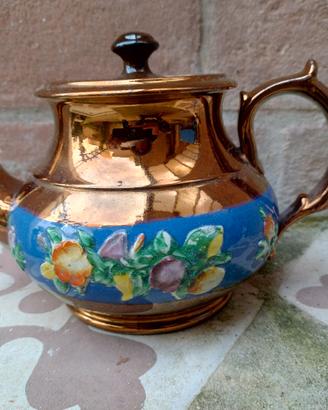Antica Teiera Staffordshire Copper Luster Teapot i