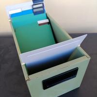 Schedario Buffetti vintage anni 70 schede metallo 