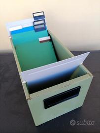 Schedario Buffetti vintage anni 70 schede metallo 