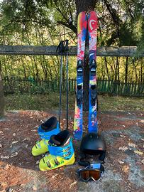 sci, scarponi, rachette, casco maschera per bimbi