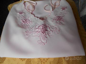 SOTTOVESTE IN SETA RICAMATA ROSA CIPRIATO