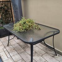 Set tavolo 150x90 cm top trasparente e 4 sedie