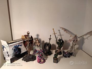 Stock Lotto 7 Draghi gufo da collezione LES ALPES