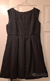 Tubino nero a pois bianchi