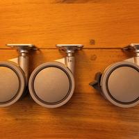 Ruote con piastra  per sedia, mobile - set di 3 