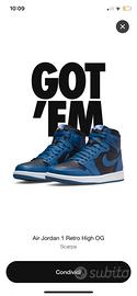 Air jordan 1 retro high og us8.5